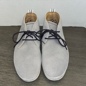 🔥UGG Suede Moc Boot in a light Grey with Navy laces-10M- GREAT CONDITION!!!